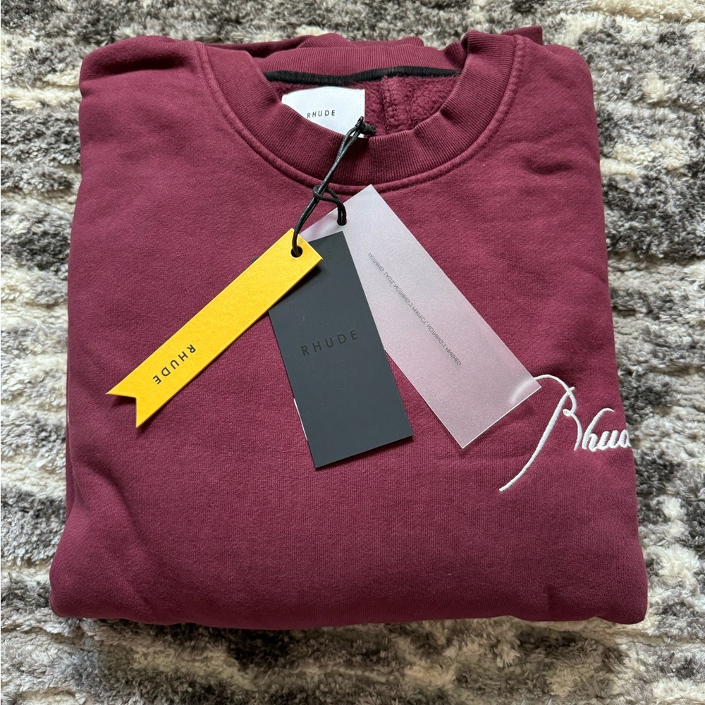 RHUDE Burgundy Crewneck AUTHENTIC